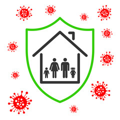 An illustration showing that it is safer to stay at home during an epidemic