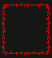 red patterned frame graphic design vector art