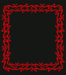 red patterned frame graphic design vector art