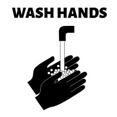 Washing hands, simple stylized illustration. Icon, sign wash hands, vector 