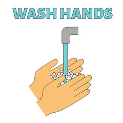 Washing hands, simple stylized illustration. Icon, sign wash hands, vector 
