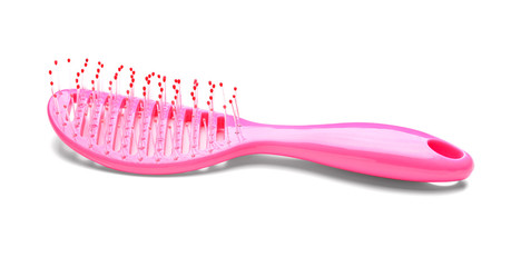 Hair brush on white background