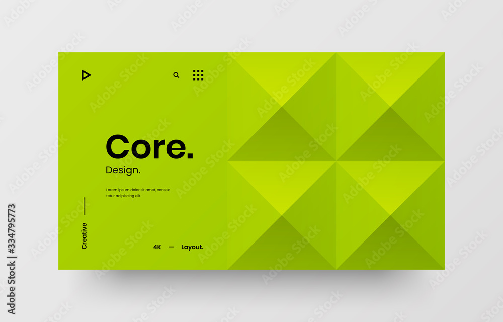 Wall mural creative horizontal website screen part for responsive web design project development. abstract geom