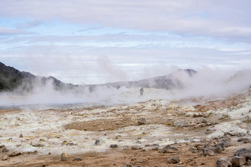 The geothermal region of Hverir in Iceland