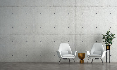 Modern loft lounge and living room interior design and concrete all texture background