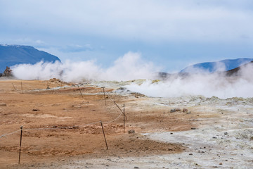 The geothermal region of Hverir in Iceland