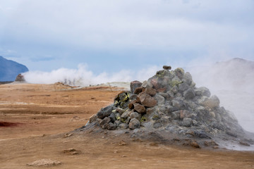 The geothermal region of Hverir in Iceland