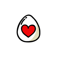 Easter egg doodle icon, vector illustration