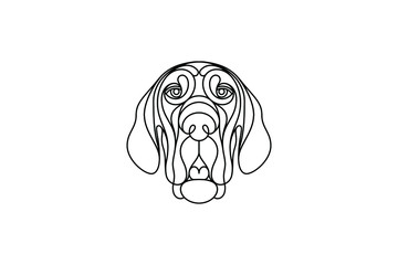 Vector illustration in portrait mode about a Blood Hound dog