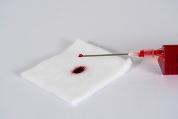 Fototapeta premium blood syringe for injection or test