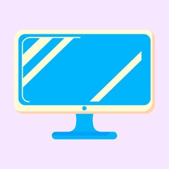 Computer Monitor vector icon. Illustration of PC desktop display in modern Flat style with a shadow. Computer web icon. Personal computer in flat style.