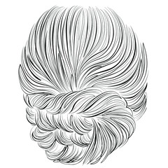 Low braided bun hairstyle vector illustration