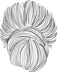 Elegant low plaited bun hairstyle vector illustration