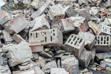Ruined bricks from old house