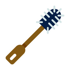 Brown Bathroom Cleaning Bristle Brush Vector, Toiletry essentials Flat Icon Design Concept,  Washroom accessories on white background