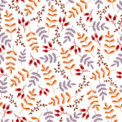 Seamless pattern with autumn leaves