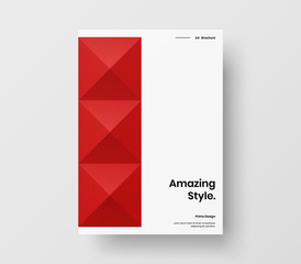 Amazing business presentation vector A4 vertical orientation front page mock up. Modern corporate report cover abstract geometric illustration design layout. Company identity brochure template.
