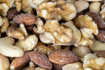ミックスナッツのアップ