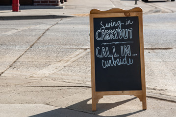 restaurant sign on the street