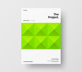 Amazing business presentation vector A4 vertical orientation front page mock up. Modern corporate report cover abstract geometric illustration design layout. Company identity brochure template.