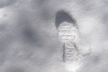 Shoe trail in the snow
