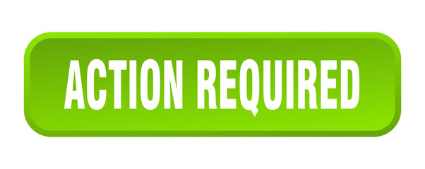 action required button. action required square 3d push button