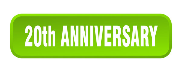 20th anniversary button. 20th anniversary square 3d push button