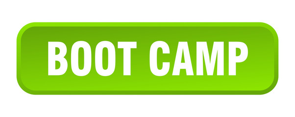 boot camp button. boot camp square 3d push button