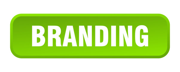 branding button. branding square 3d push button