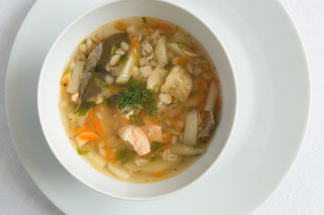 Ukha decorated with dill