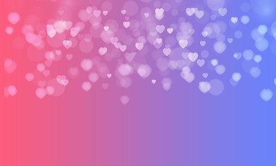 abstract gradient background with heart shape bokeh - concept mother's day, christmas, new year, valentine, birthday greetings card