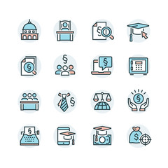Lawyer and business vector icon set
