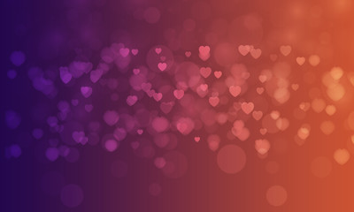 abstract gradient background with heart shape bokeh - concept mother's day, christmas, new year, valentine, birthday greetings card