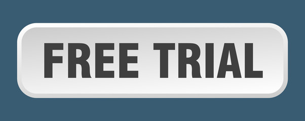 free trial button. free trial square 3d push button