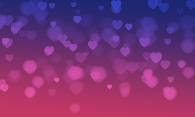 abstract gradient background with heart shape bokeh - concept mother's day, christmas, new year, valentine, birthday greetings card