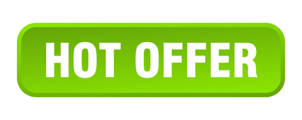 hot offer button. hot offer square 3d push button