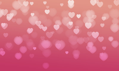 abstract gradient background with heart shape bokeh - concept mother's day, christmas, new year, valentine, birthday greetings card