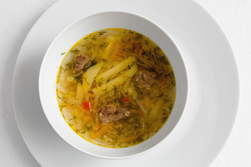 soup with beef and vegetables