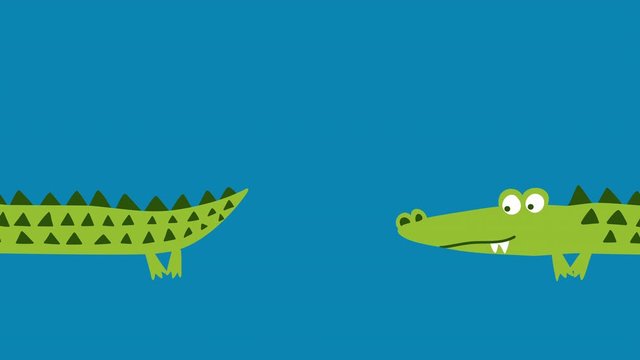 Wash your hands! STOP coronavirus (2019-ncov) lettering footage with hand drawn cute crocodile or alligator. Cartoon motion graphics. Available in 4K FullHD and HD video 2D render footage.