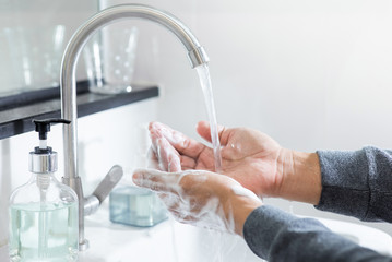 Protect yourself with washing your hand in coronavirus,covid-19 outbreak around the world.body health care.medical equipment.routine activity