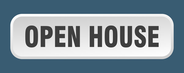 open house button. open house square 3d push button