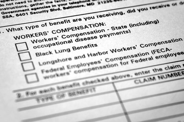 Fototapeta premium Workers Compensation Forms Injured on the Job