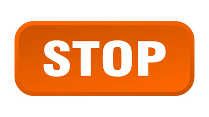 stop button. stop square 3d push button
