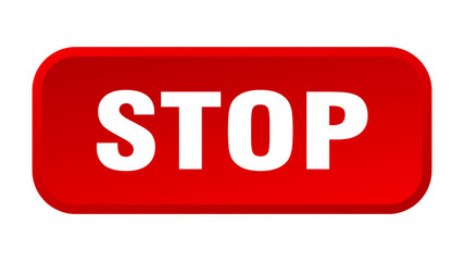 stop button. stop square 3d push button
