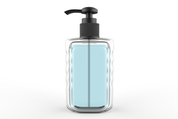 hand wash or sanitizer bottle with label designs for your product. 3d illustration