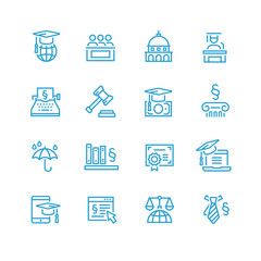 Lawyer and business vector icon set