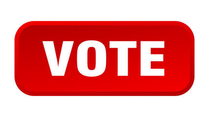 vote button. vote square 3d push button