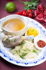 Asian nomadic meat and pasta soup