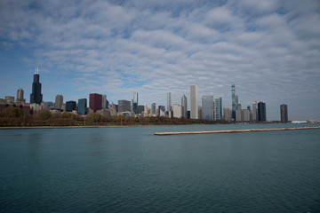 Naklejka premium Views of downtown Chicago from Grant park