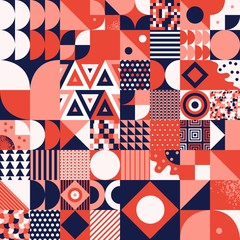 Obraz premium Vintage retro bauhaus style vector seamles pattern